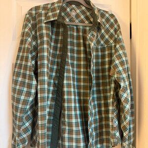 Men’s Club Ride Plaid Snap Button Shirt – Size Large